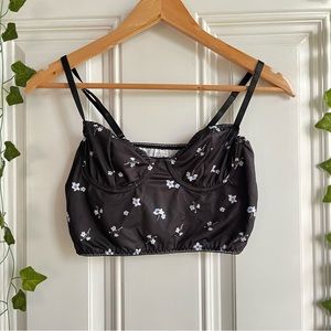 bustier floral satin top
